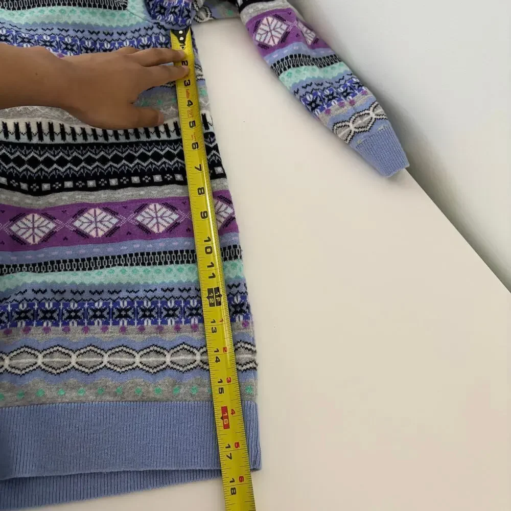 Talbots Cozy Fair Isle Crewneck Sweater size 1X Lambs Wool Preppy Warm Comfort